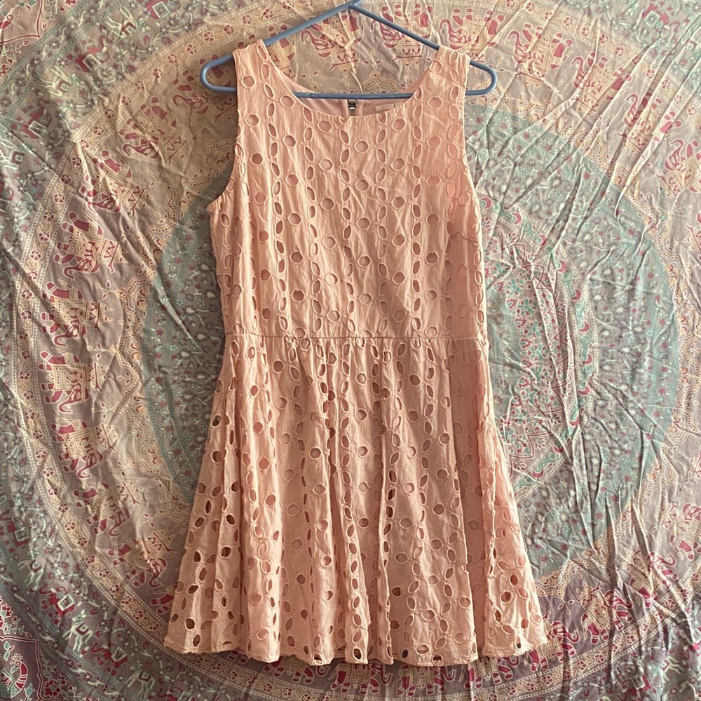 Elegant Peach Lace Dress